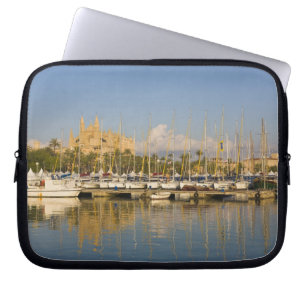 Cathedral and marina, Palma, Mallorca, Spain Laptop Sleeve