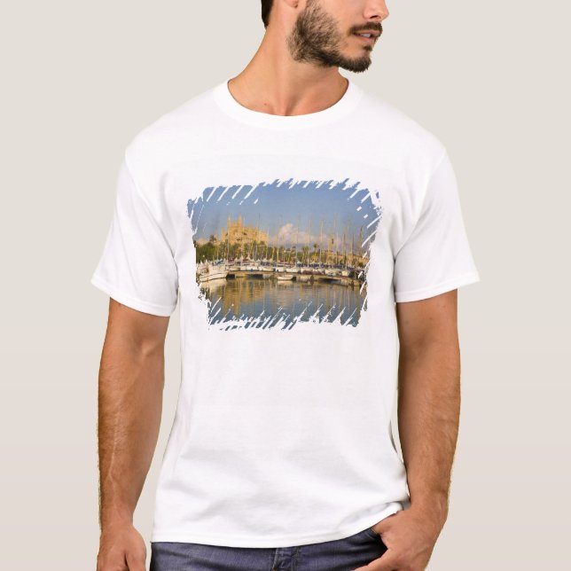 Cathedral and marina, Palma, Mallorca, Spain T-Shirt (Front)