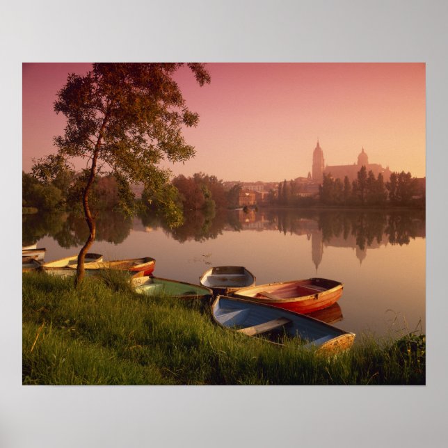 Cathedral and River Tormes, Salamanca, Castile Poster (Front)