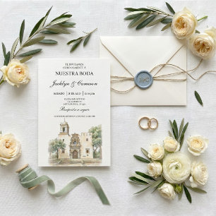 Cathedral church Spanish Wedding Invitation