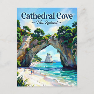 Cathedral Cove New Zealand Postcard