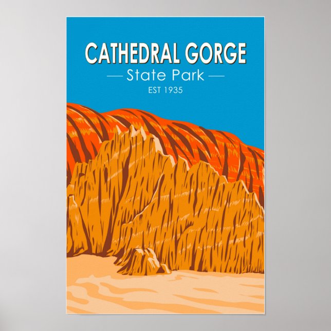 Cathedral Gorge State Park Nevada Vintage Poster (Front)