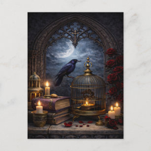 Cathedral Gothic Wall Art – Raven Still Life Postcard
