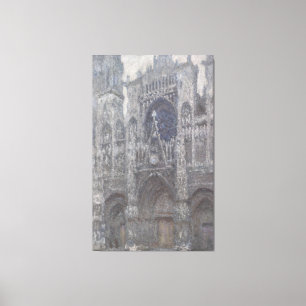 Cathedral in Rouen Portal Grey Weather by Monet Canvas Print