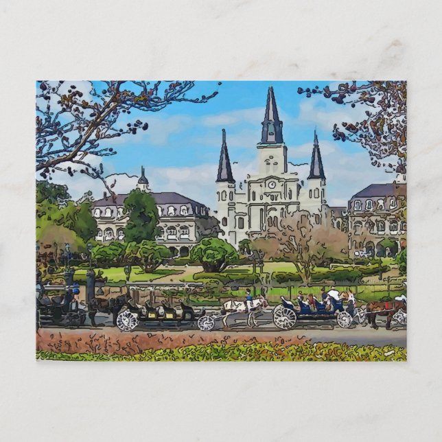 Cathedral, Jackson Square, , New Orleans Poster Postcard (Front)