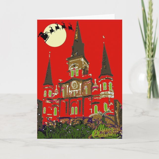 Cathedral Merry Christmas Holiday Card (Front)