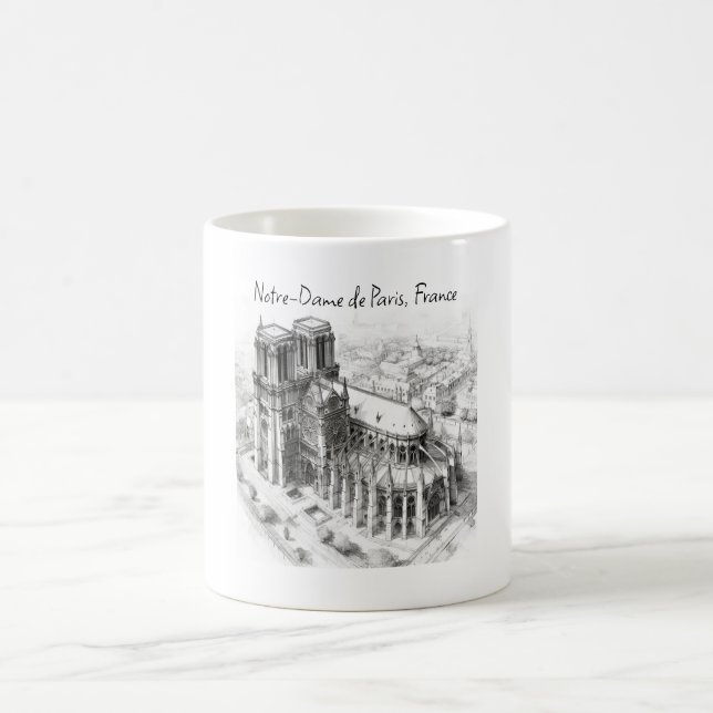 Cathedral Notre-Dame de Paris, France Coffee Mug (Center)