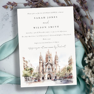 Cathedral of Barcelona Spain Couples Shower Invitation