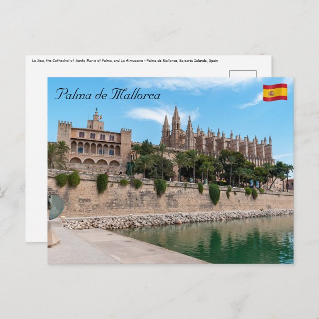 Cathedral of Palma de Mallorca and Almudaina Postcard (Front/Back)