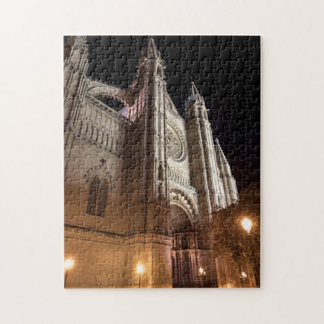 Cathedral of Palma de Mallorca at night - Spain Jigsaw Puzzle (Vertical)