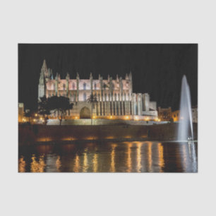Cathedral of Palma de Mallorca at night - Spain Tissue Paper