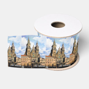 Cathedral of Santiago de Compostela (To Corunna) Grosgrain Ribbon