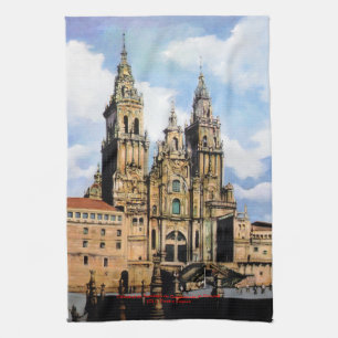 Cathedral of Santiago de Compostela (To Corunna) Tea Towel
