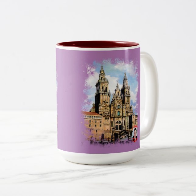 Cathedral of Santiago de Compostela Two-Tone Coffee Mug (Front Right)
