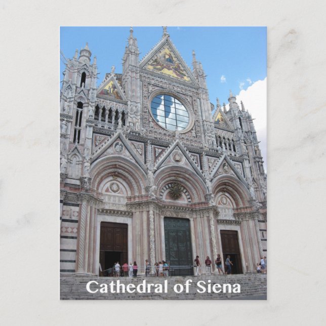 Cathedral of Siena Duomo Front Entrance Postcard (Front)