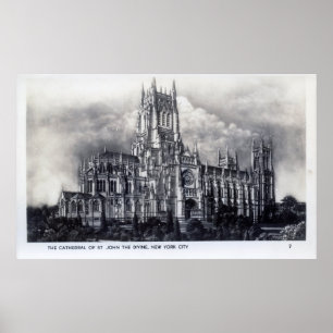 Cathedral of St. John the Divine, NYC Vintage Poster