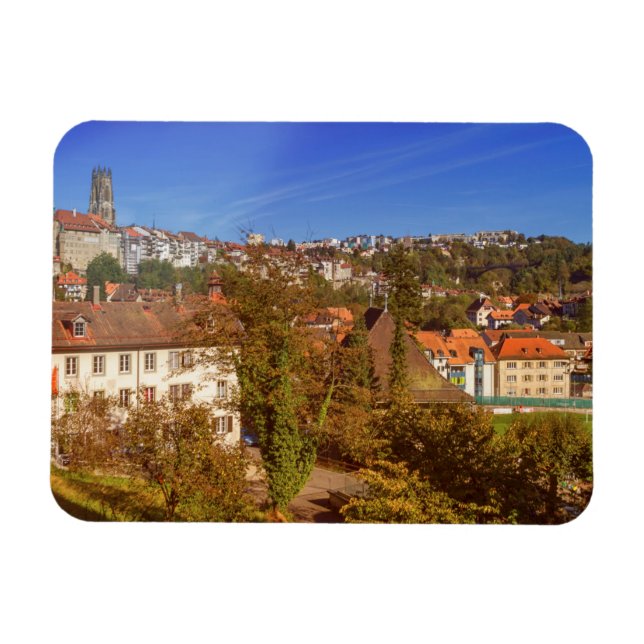 Cathedral of St. Nicholas in Fribourg, Switzerland Magnet (Horizontal)