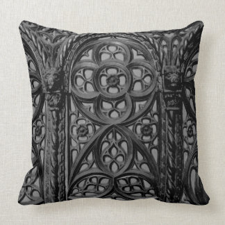 Cathedral Pew Geometric Wood Carving Pattern 02 Cushion