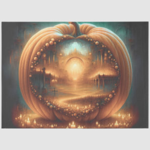 Cathedral Pumpkin Gothic Halloween Tissue Paper