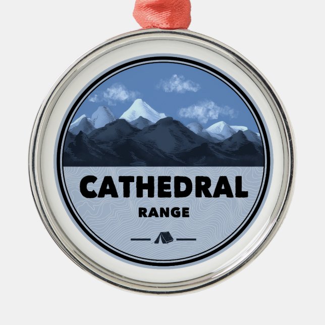 Cathedral Range California Camping Metal Tree Decoration (Front)