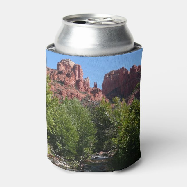 Cathedral Rock and Stream in Sedona Arizona Can Cooler (Can Front)