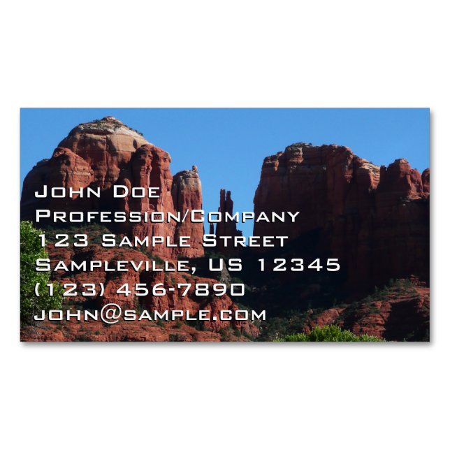 Cathedral Rock in Sedona Arizona Monument Magnetic Business Card (Front)