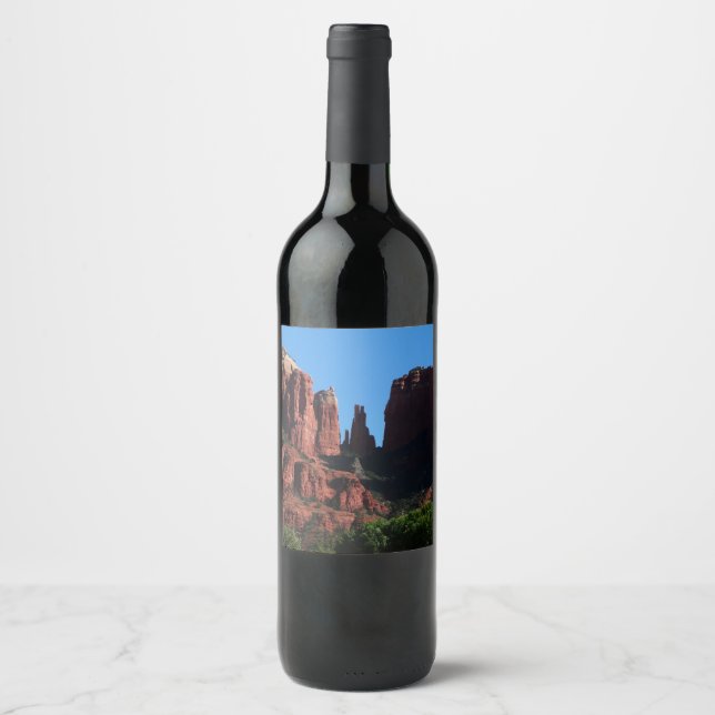 Cathedral Rock in Sedona Arizona Monument Wine Label (Front)