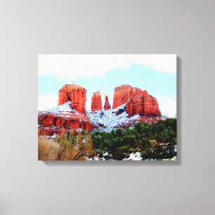 Cathedral Rock in the Snow Canvas Print