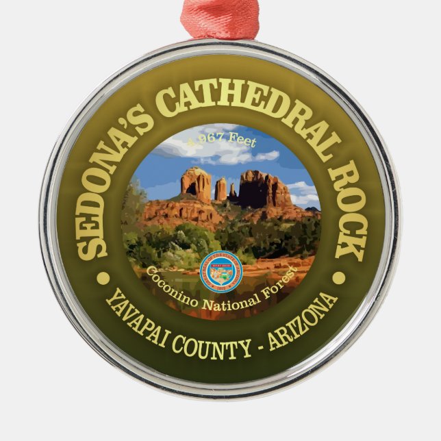 Cathedral Rock (rd) Metal Tree Decoration (Front)