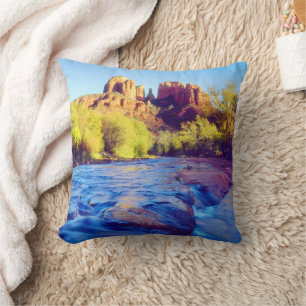 Cathedral Rock reflecting in Oak Creek, Arizona Cushion
