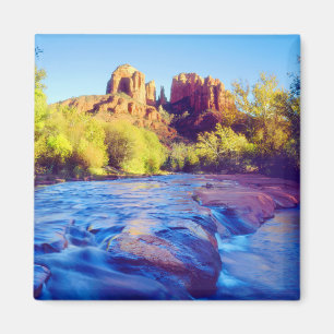 Cathedral Rock reflecting in Oak Creek, Arizona Magnet