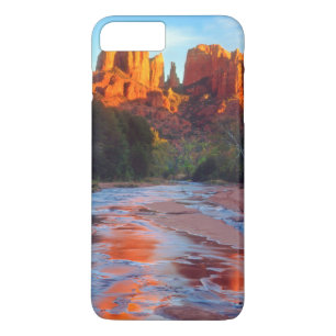 Cathedral Rock reflecting in Oak Creek at Sunset iPhone 8 Plus/7 Plus Case