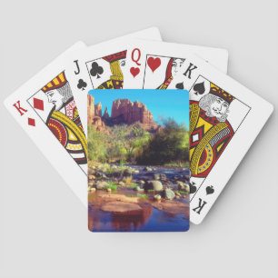 Cathedral Rock reflecting in Oak Creek Playing Cards