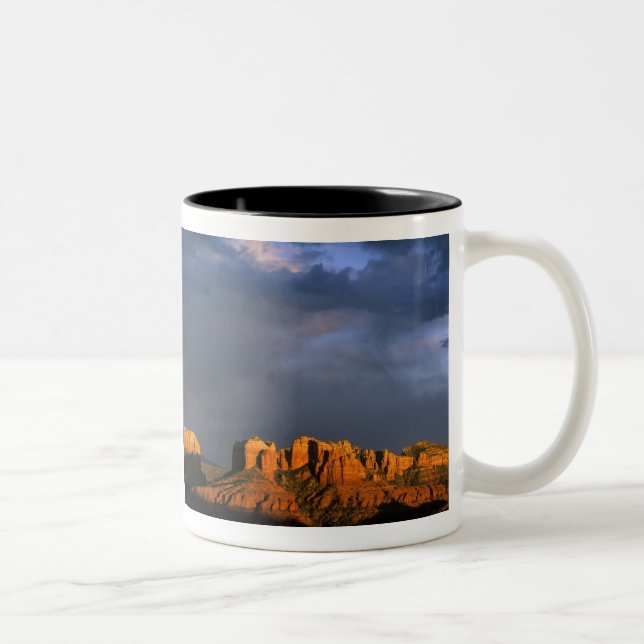 Cathedral Rocks in Sedona Arizona Two-Tone Coffee Mug (Right)