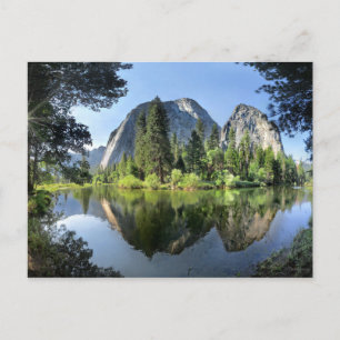 Cathedral Rocks Over the Merced River - Yosemite Postcard
