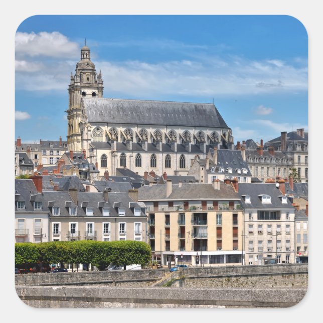 Cathedral Saint Louis at Blois in France Postcard Square Sticker (Front)