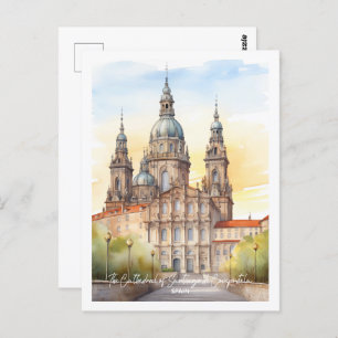 Cathedral Santiago Spain Famous Travel Place Postcard