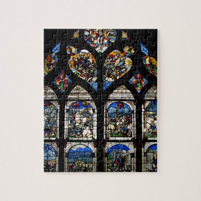 CATHEDRAL STAINED GLASS DESIGN JIGSAW PUZZLE (Vertical)