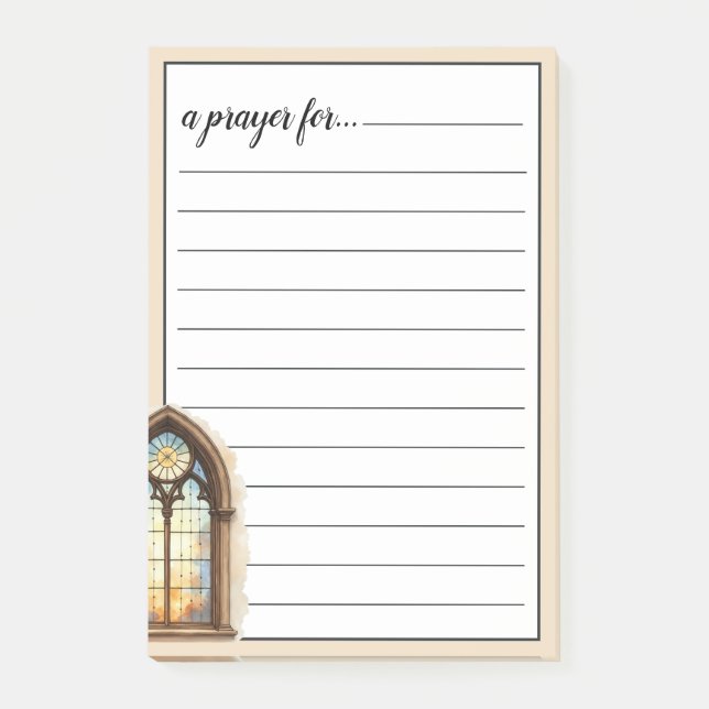 Cathedral Stained Glass Window War Room Prayer Post-it Notes (Front)