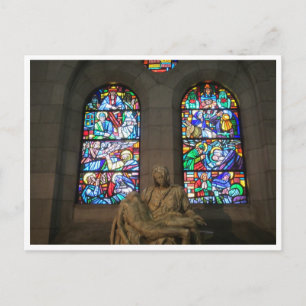 cathedral statue glass postcard