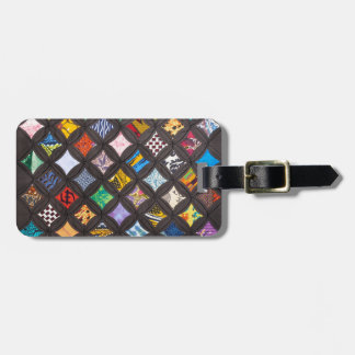 Cathedral window quilt luggage tag