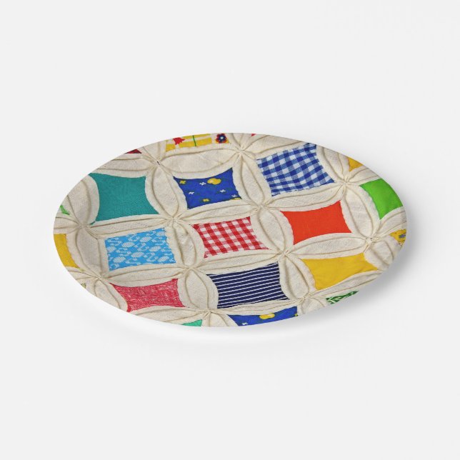 Cathedral Window Quilt Paper Plate (Angled)