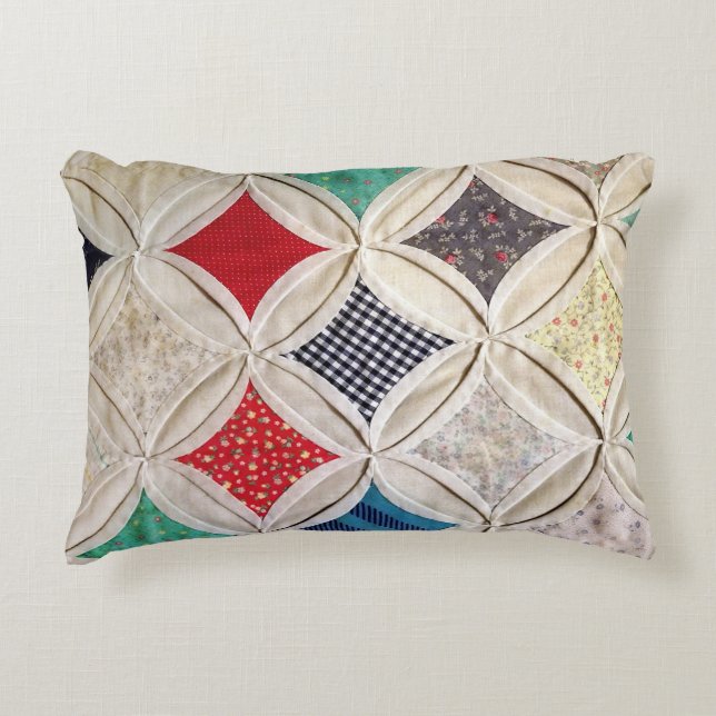 Cathedral Window Quilt Pattern Decorative Cushion (Front)