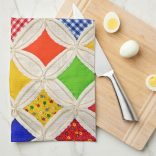 Cathedral Window Quilt Pattern Tea Towel
