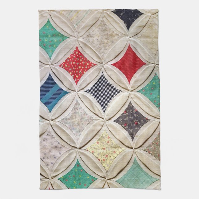 Cathedral Window Quilt Tea Towel (Vertical)