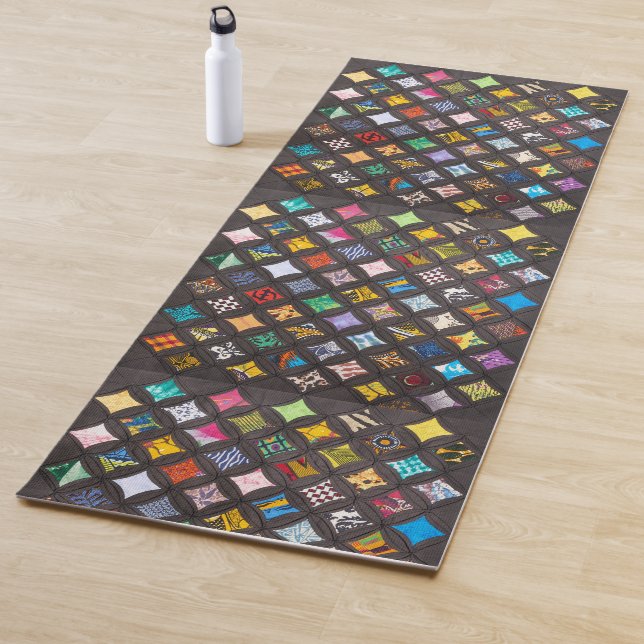 Cathedral window quilt yoga mat (In Situ)