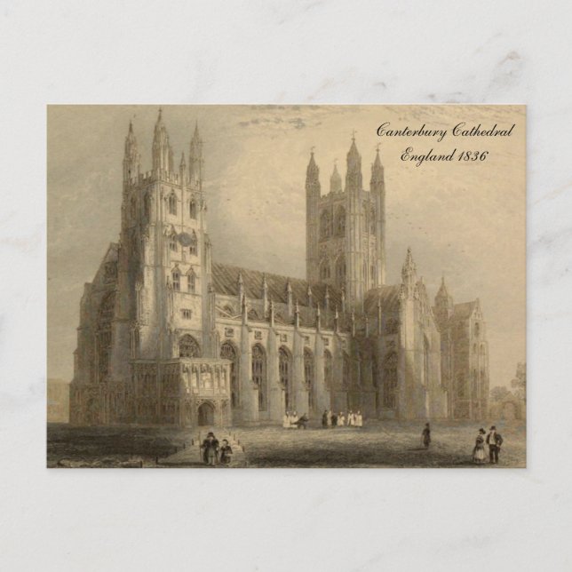 Cathedrals of England Series: Canterbury 1836 Postcard (Front)