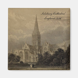 Cathedrals of England Series:Salisbury 1836 Magnet