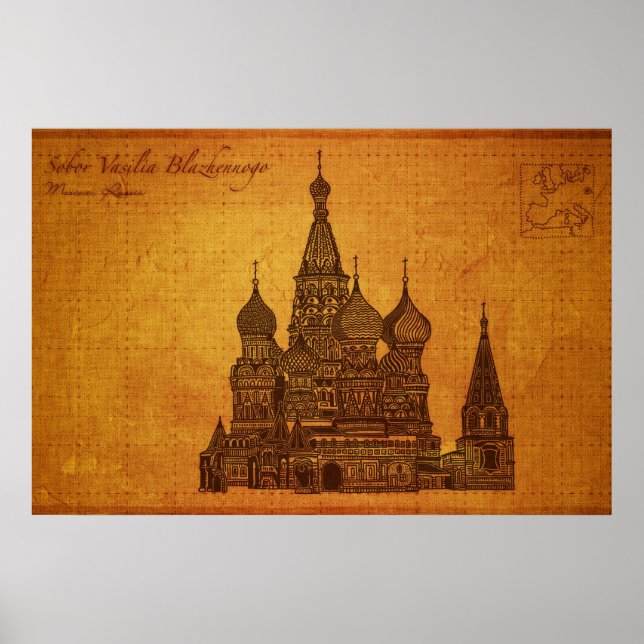 Cathedrals: Sobor Vasilia Blazhennogo, Moscow Poster (Front)