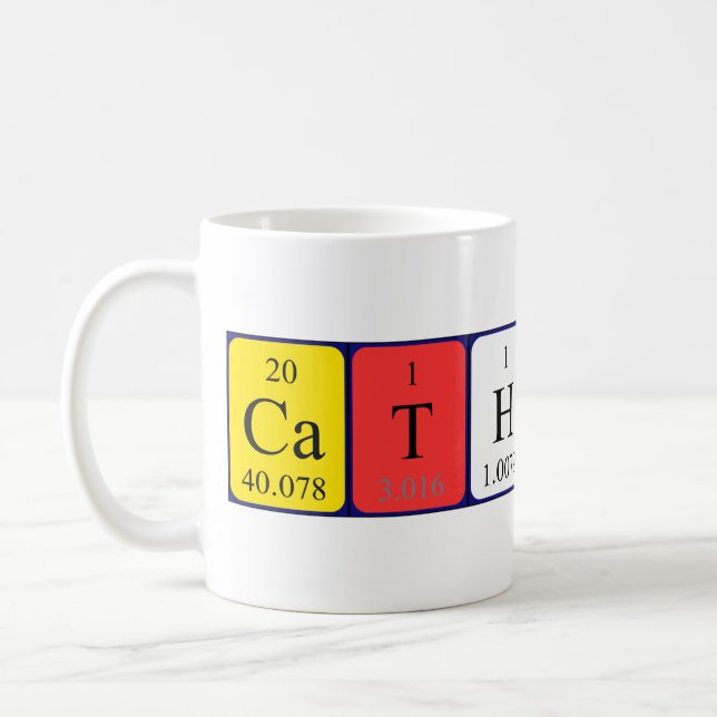 Catherin periodic table name mug (Left)
